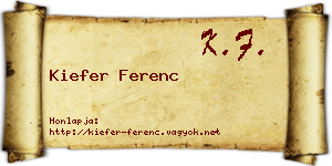 Kiefer Ferenc névjegykártya